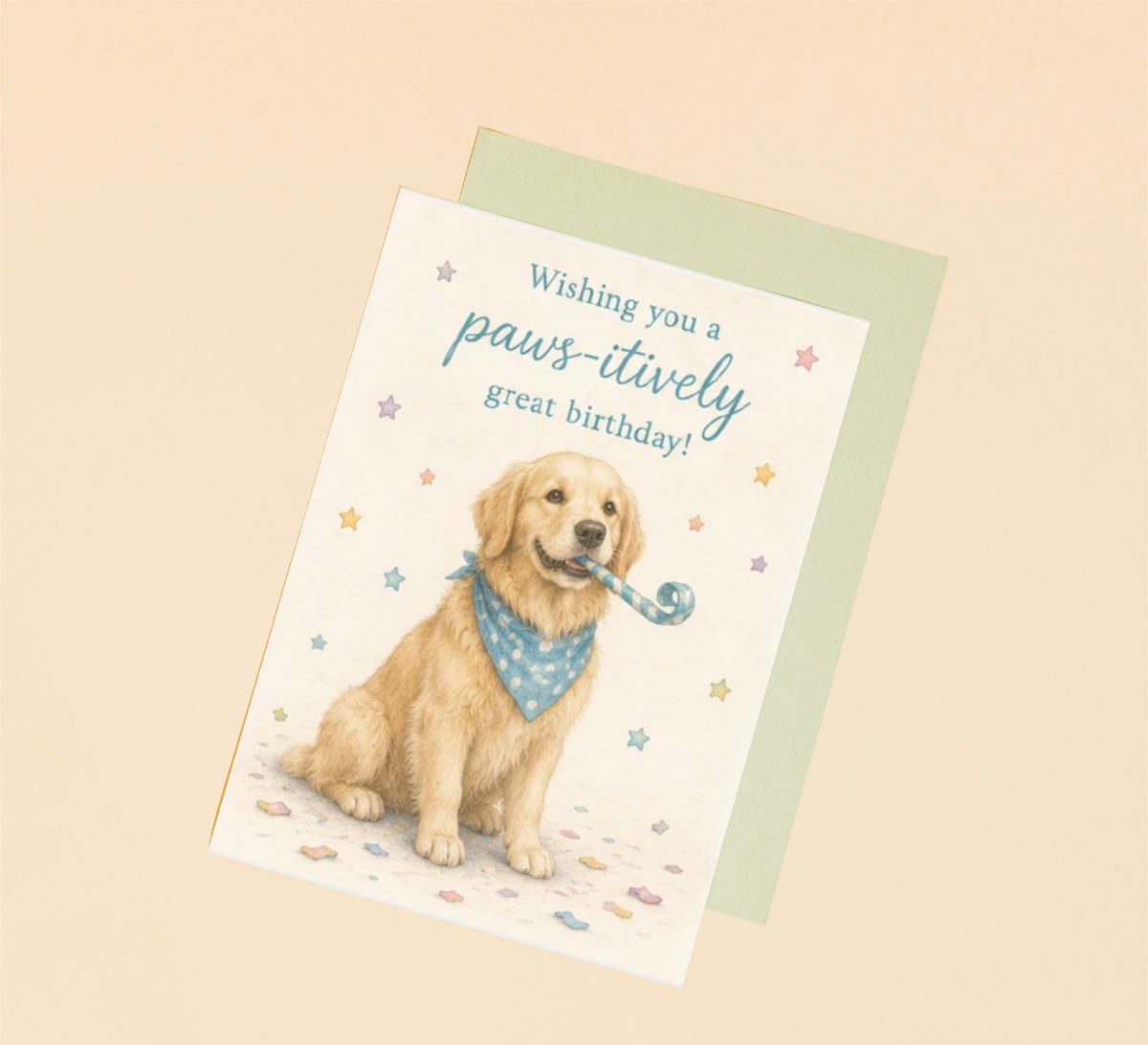 Paws-itively Great Golden Retriever Birthday Card